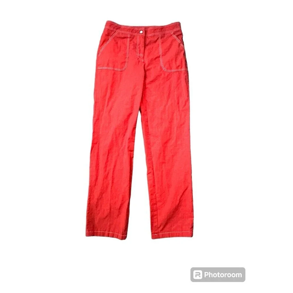 Michael Kors Y2K Vintage Red Skater Pants Size 9 Made‎ In Italy RN92568 Flaw